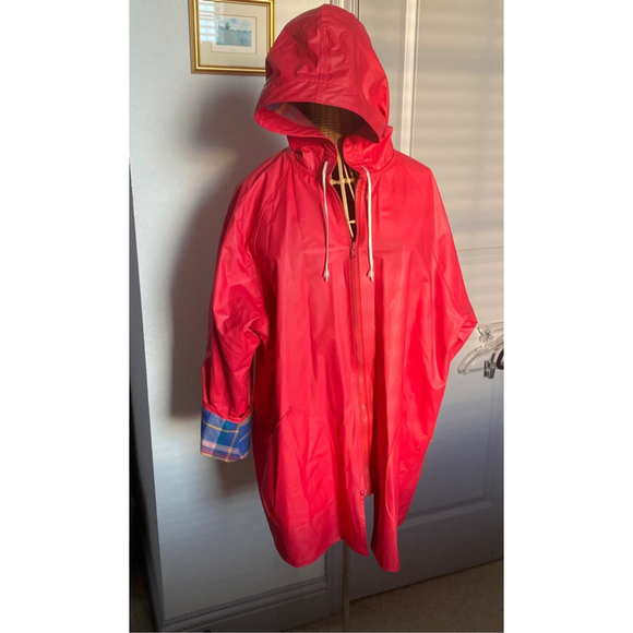 Women's J.G. Hook redPlaid Lined Rain Jacket 1X - Picture 1 of 7